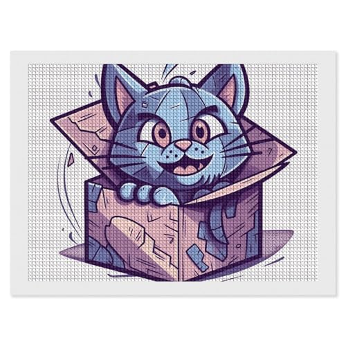 Diamond Painting Kits für Erwachsene Diamond Art Kit für Anfänger Katze in Box 5D DIY Full Square Diamond Art Craft Kits für Erwachsene für Home Wall Decor von KLWQR