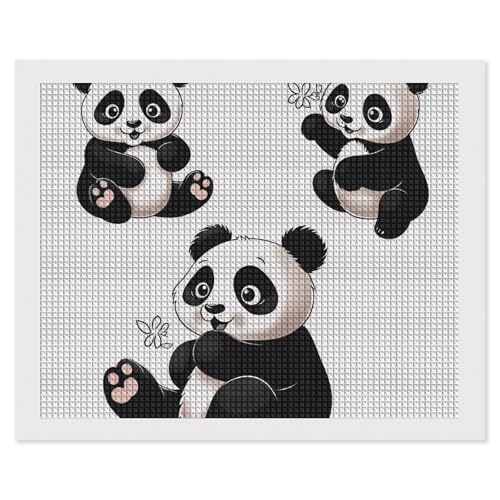 Diamond Painting Kits für Erwachsene Diamond Art Kit für Anfänger Verspielter Panda 5D DIY Full Square Diamond Art Craft Kits für Erwachsene für Home Wall Decor von KLWQR