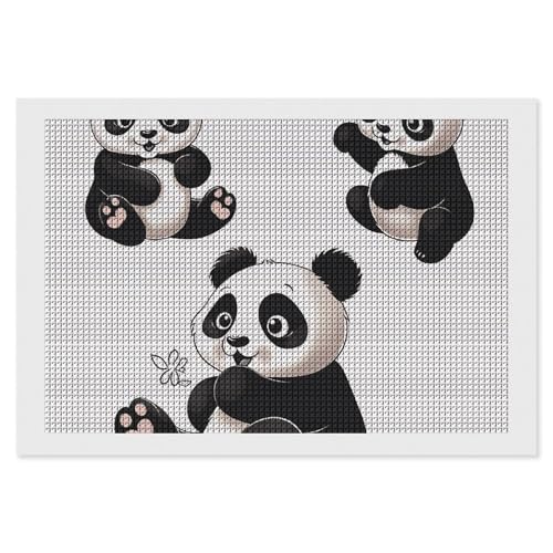 Diamond Painting Kits für Erwachsene Diamond Art Kit für Anfänger Verspielter Panda 5D DIY Full Square Diamond Art Craft Kits für Erwachsene für Home Wall Decor von KLWQR