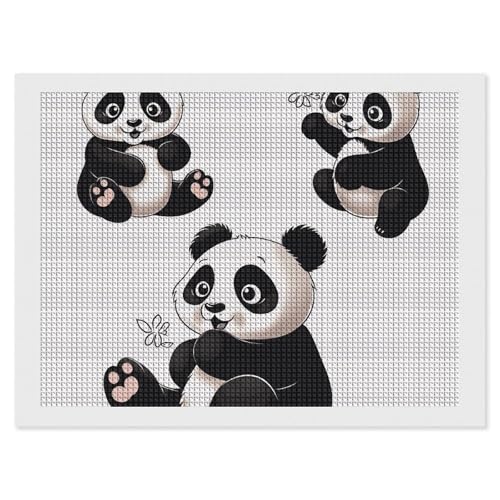 Diamond Painting Kits für Erwachsene Diamond Art Kit für Anfänger Verspielter Panda 5D DIY Full Square Diamond Art Craft Kits für Erwachsene für Home Wall Decor von KLWQR