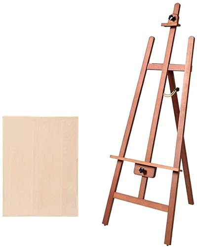 Zeichentisch Holz Kunst Staffelei, Buche Tragbare Einstellbare Studio Staffelei Outdoor Leinwand Staffelei Band 4K Artboard (weiß) (braun) von KLYDBMYT