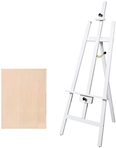 Zeichentisch Holz Kunst Staffelei, Buche Tragbare Einstellbare Studio Staffelei Outdoor Leinwand Staffelei Band 4K Artboard (weiß) (weiß) von KLYDBMYT