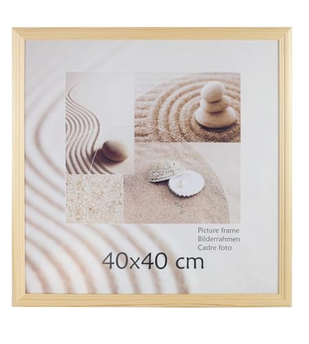 S216 Holz Bilderrahmen Acrylglas Lifestyle Foto Rahmen Collage Wanddeko Poster: Farbe: Natur | Format: 40x40 von KM FOTO