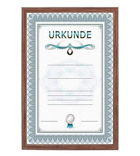 Dokument Bilderrahmen Holz Urkunde Foto Rahmen Poster: Farbe: Braun | Format: 21x29,7 A4 von KM Foto