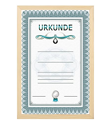 Dokument Bilderrahmen Holz Urkunde Foto Rahmen Poster: Farbe: Eiche | Format: 21x29,7 A4 von KM Foto