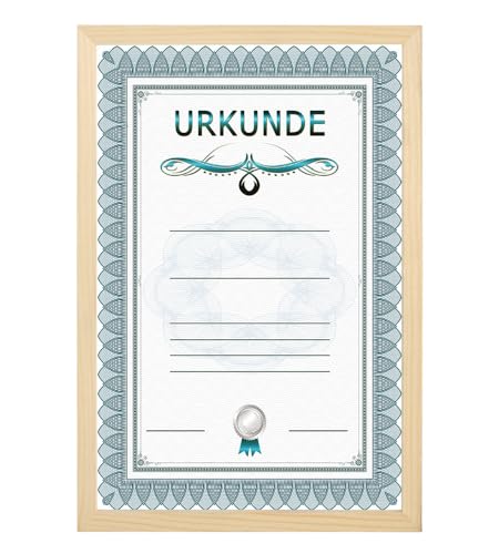 Dokument Bilderrahmen Holz Urkunde Foto Rahmen Poster: Farbe: Natur | Format: 21x29,7 A4 von KM Foto