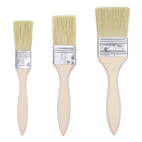 3pcs Holzgriffpinsel,Flachpinsel Set,Pinsel lasur Holz,Lasurpinsel Holz,Paint Brush,Maler Pinsel,Lack Pinsel,Pinsel wandfarbe,Pinsel holzlasur,Pinsel für lackfarbe,25/35/47mm von KMANGMAN