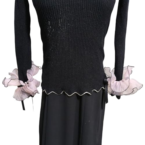 KMGDM Elisabethanischer Rüschenkragen, Organza-Netzstoff, Hals-/Handgelenkmanschetten für Damen, Pullover, Kleidung, dekoratives Accessoire von KMGDM