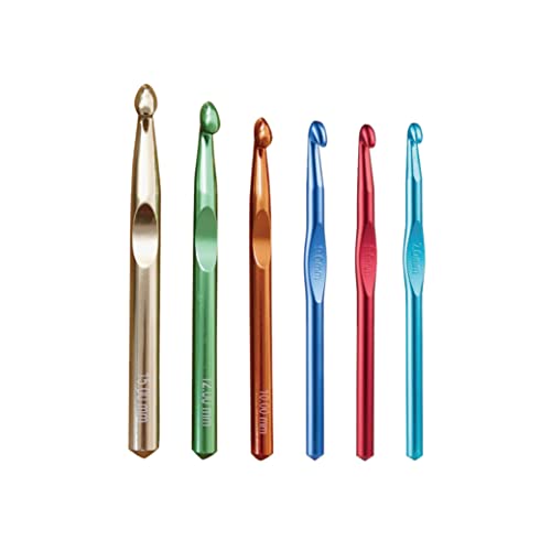 Knitiss Häkelnadel-Set, großes Aluminium-Häkelnadel-Set, 7 mm, 8 mm, 9 mm, 10 mm, 12 mm, 15 mm, große Standardgröße für grobes Garn von KNITISS