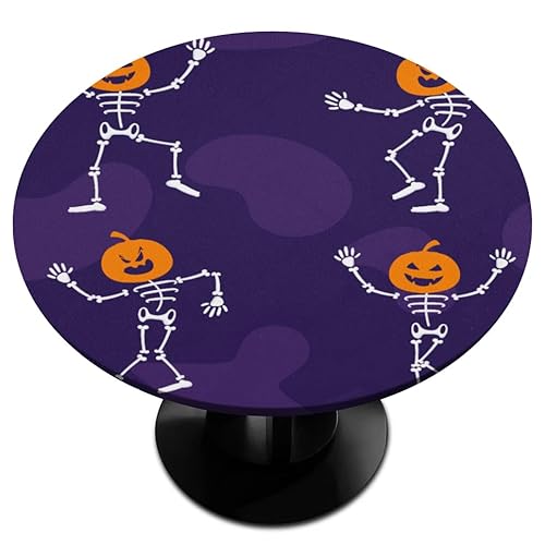 KOBLEN Tischdecke mit Halloween-Totenkopf-Kunst-Thema, runde Outdoor-Tischdecke mit elastischem Rand, Tischabdeckung für Picknick, Terrasse, Esszimmer, Party, Innenbereich, 91,4 cm – 106,7 cm von KOBLEN