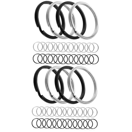 2 Sätze Schlüsselbund Runde Ringe Silberkette Ringe Aus Sterlingsilber Schlüsselanhängerringe Tastenabdeckungen Extender Schlüsselringe Verschlüsse Rostfreier Stahl 28 Stück * 2 KOCKSHION von KOCKSHION