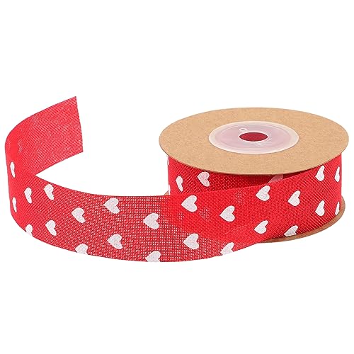 KOCKSHION 1 Rolle Liebesband Party Herz Gold Samtband Braut- Valentinstag Aufkleber Hochzeit Sackleinen Quaste Bänder Geld Urlaub Gebunden Wickeln Bögen Wand Buntes Band Rot Hanfimitat von KOCKSHION