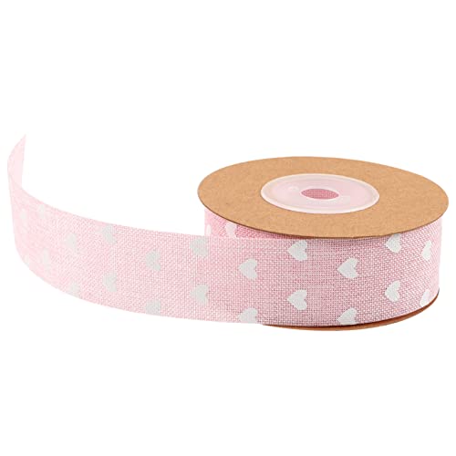 KOCKSHION 1 Rolle Liebesband benutzerdefiniertes Band Aufkleber Sackleinenband Dekorationen Weihnachtsband seidenband ribbon decor Schleifenband selber machen Banddekoration Hanfimitat Rosa von KOCKSHION