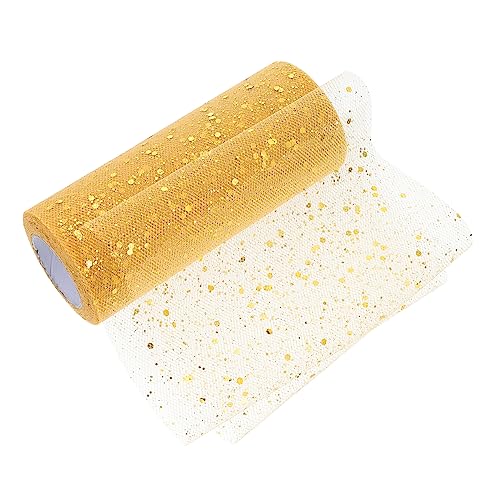 KOCKSHION 1 Rolle Pulvernetz Rollgarn Aufkleber Rock Tischsets für den Esstisch Wand hochzeitsdeko pailletten bastelset basteln dekorativer Tüll Material für Kopfbedeckungen Polyester Golden von KOCKSHION