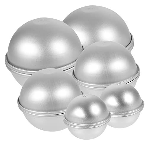 KOCKSHION 12St Form für Badesalzkugeln schäumend Zinn Eis-Pop-Formen Planet Würfel Handgemachte Seifenformen DIY Seifenform Halbkugel-Kuchenform Form für Badekugeln Aluminiumlegierung Silver von KOCKSHION