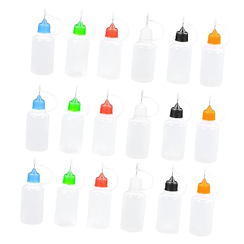 KOCKSHION 18 Stk Öl flasche mit langer Nadel Nadelapplikator Bastelkleber Quilling Kleberflasche Acrylmalerei Kleberflasche Squeeze-Flaschen mit kleine Quetschflaschen Sport von KOCKSHION