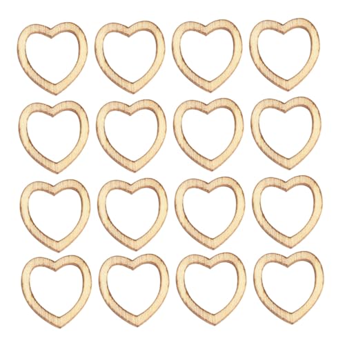 KOCKSHION 2 Beutel 200pcs 14x12mm Holz Aushöhlen Herzform Scheiben Chips Umweltfreundliche Chips Holzschmuck Für (holzfarbe) von KOCKSHION