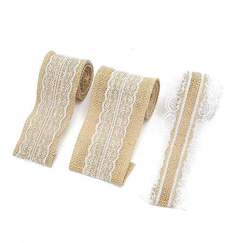 KOCKSHION 27St Hochzeitsdekoration seidenband ripsband decorative accessories wedding decoration bandalette Band zur Kuchendekoration Band mit Spitze Rosendekor Juteband Sackleinenband von KOCKSHION