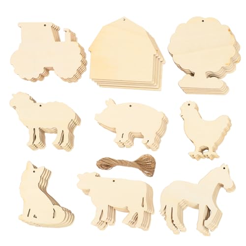 KOCKSHION 45Stücke DIY Holzscheiben zum Leere Holzornamente für Bastelprojekte für Heimdekoration und Kinderfreundlich und Einfach zu Gestalten KOCKSHION 45Stücke DIY Holzscheiben zum Leere Holzornamente für Bastelprojekte für Heimdekoration und Kinderfreundlich und Einfach zu Gestalten von KOCKSHION
