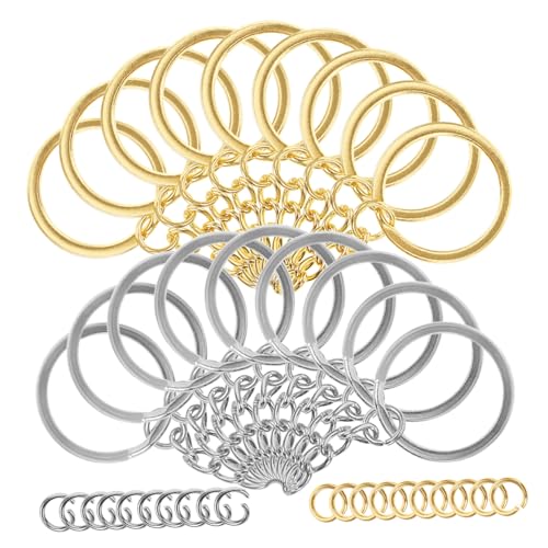 KOCKSHION 50 Stück Schlüsselanhänger Schlüsselbund Handwerkskette Quasten Für Schlüssel Ringe Zum Handwerk Schlüsselringe Herstellung Von Goldkettenschmuck Schlüsselkette Armbandkette Metall von KOCKSHION