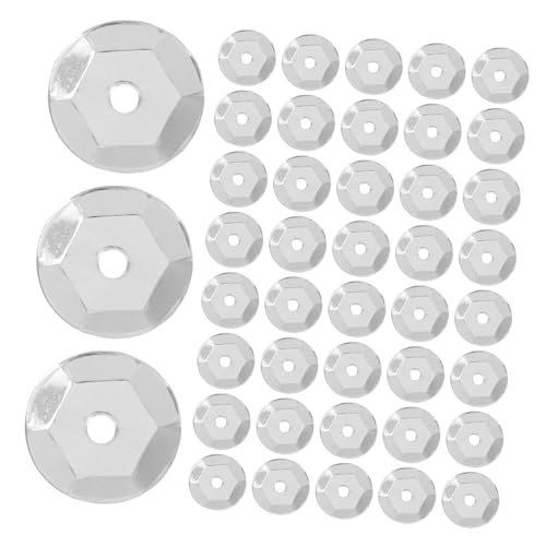 KOCKSHION 800 Stück Silberne Lose Pailletten, Cup-pailletten, 8 Mm, Diy-stickerei, Schillernde Pailletten Mit Löchern, Zum Basteln, Nähen, Hochzeit, Weihnachten, Ostern, Dekorationen von KOCKSHION