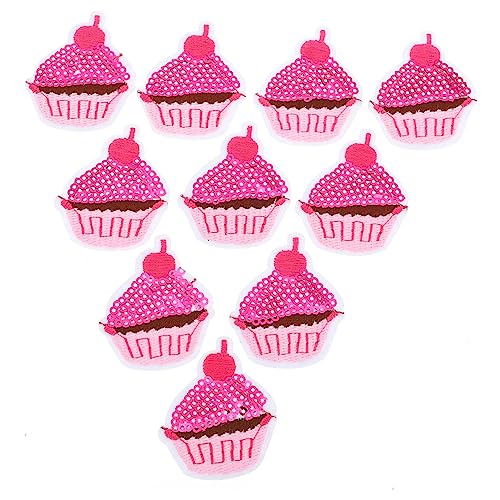 KOCKSHION Pailletten Cupcake Creme Eisen Patches Glänzende Eiscreme Kuchen Aufnäher DIY Nähen Zubehör Für Kreative Bastelprojekte Selbstklebend von KOCKSHION