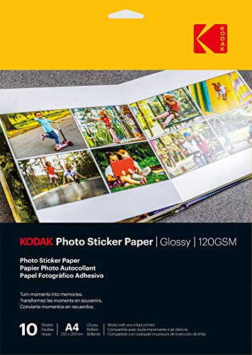 KODAK Foto-Sticker Papier, A6 X20 | Gloss 120 g/m² – 8,5 x 11 Zoll von KODAK