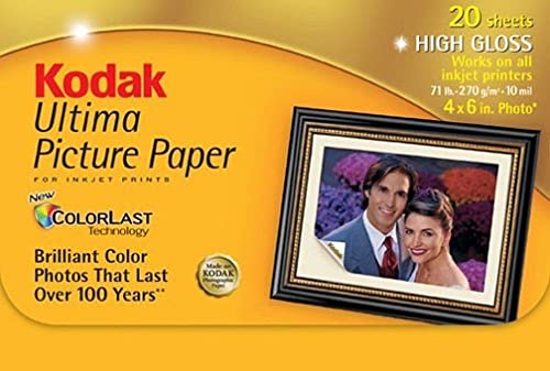 Kodak Ultima Picture Paper 8084931, High Gloss, 4 inx6in, 20 Sheets by Kodak von KODAK