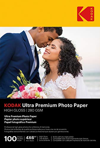 Kodak Ultra-Fotopapier, 10 x 15 cm, glänzend (nicht für Dockdrucker), 100 Stück, 33,6 kg – 280 g/m² von KODAK