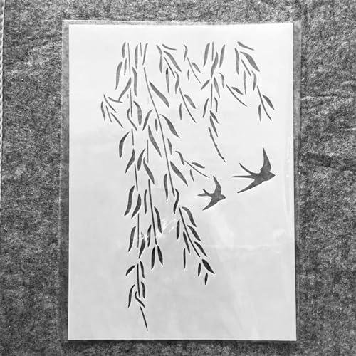 Wiederverwendbare Schablonen zum Basteln, A4, 29 cm, Vogelgras, Bambus, Pflaume, Schablonen zum Malen auf Holz, Wandfliesen, Möbelstoffen, Heimdekor-Vorlagen, Stil 2 Wiederverwendbare Schablonen zum Basteln, A4, 29 cm, Vogelgras, Bambus, Pflaume, Schablonen zum Malen auf Holz, Wandfliesen, Möbelstoffen, Heimdekor-Vorlagen, Stil 2 von KOFORULAIG