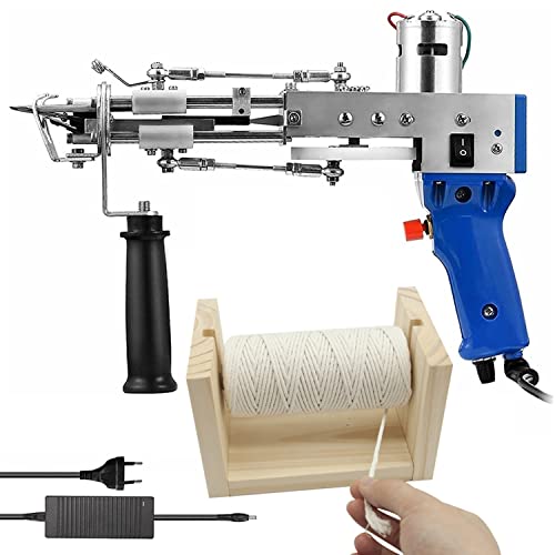 KOHARA 2 in 1 Teppich-Lockenpistole Set + Rollenhalter Elektrische Teppichsträhnenpistole 5-40 Stiche / Sekunde Strickmaschine von KOHARA