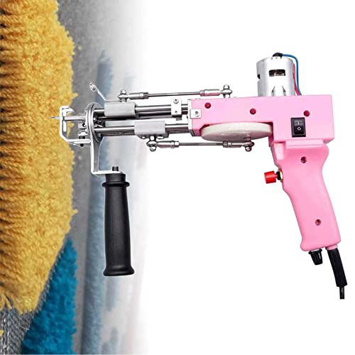 KOHARA Elektrische Tufting-Pistole, Teppich-Webmaschine, 2-in-1-Webmaschine, Schlaufen-Strickmaschine (rosa Schlaufe) von KOHARA