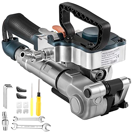 KOHARA Pneumatisches Umreifungswerkzeug, Handumreifungsmaschine für 13–19 mm, 0,5–1,5 mm dicken Kunststoffgürtel, Haustiergürtel, pneumatische Umreifungsmaschine, Metall, Kleidung, Baumwolle, von KOHARA