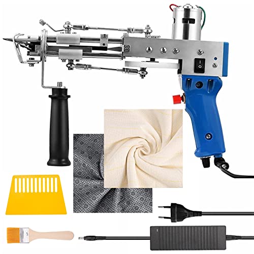 KOHARA Tuftpistole 2 in 1 mit geschnittenen Borsten und lockigen Borsten, elektrische Pistole für Teppiche, Teppichweberei, Strickmaschine mit 2 Tufting-Stoffen und Stoff von KOHARA