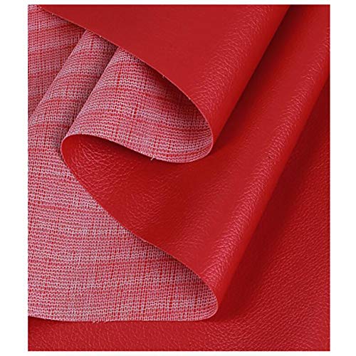 KOINEN Kunstlederstoff, Lederfolie, Polsterung – Kunstleder-Polstermaterial, Polsterstoff (Orange, 1,38 x 1 m)(Red,1.38X30cm) von KOINEN