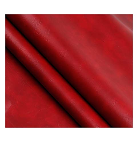 KOINEN Kunstlederstoff, Lederplatte, Polsterleder, Kunstleder-Polsterstoff for Polster, Kunstleder, Automaterial (rot, 1,38 x 30 cm)(Red,1.38x4m) von KOINEN