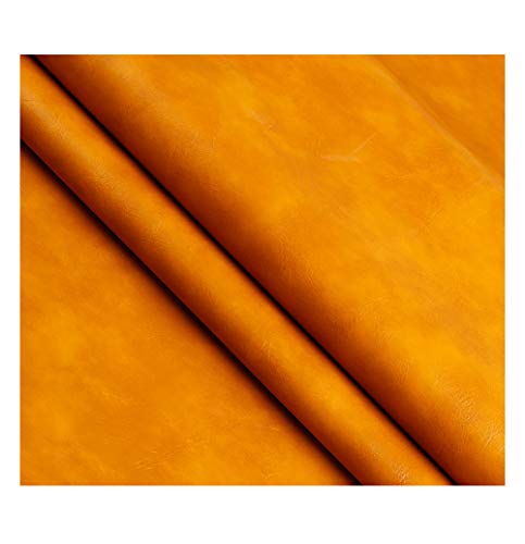 KOINEN Kunstlederstoff, Lederplatte, Polsterleder, Kunstleder-Polsterstoff for Polster, Kunstleder, Automaterial (rot, 1,38 x 30 cm)(Yellow,1.38x5m) von KOINEN