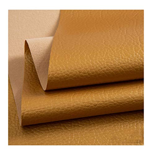 KOINEN Kunstlederstoff, Lederplatte, Stoff, Kunstleder, genarbtes Vinyl, Ledertuch, Polsterung, strukturiertes Material, Kunstleder, weiches Material – Gold (1,4 x 1 m)(1.4x2m) von KOINEN