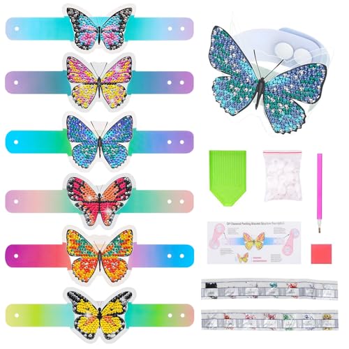 Basteln Mädchen 5 6 7 8 9 10 Jahre, Geschenke Mädchen 5-10 Jahre, DIY Diamond Painting Armbänder Set Selber Machen, Bastelset Spielzeug für Kinder Mädchen, Bastelset Kinder ab 6 Jahre Geburtstag von KOIROI