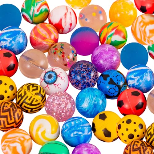 KOIROI 50 Stück Flummies für Kinder,Bunt Gemischt 25 mm Flummis,Flummi Spielzeug Geschenk Kindergeburstag Mitgebsel Groß Set,Hüpfbälle Springball Gummiball für Kindergeburtstag Gastgeschenke von KOIROI