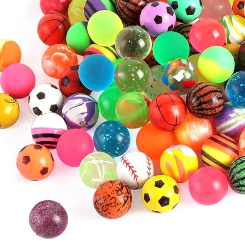 KOIROI 50 Stück Flummies für Kinder,Bunt Gemischt 25 mm Flummis,Flummi Spielzeug Geschenk Kindergeburstag Mitgebsel Groß Set,Hüpfbälle Springball Gummiball für Kindergeburtstag Gastgeschenke von KOIROI