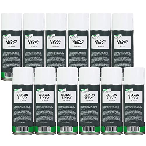KOKA Silikon-Spray Gleitmittel Trennmittel Schmiermittel Gummi-Pflege (12 x 400 ml) von KOKA