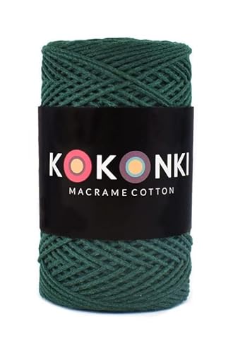 Makramee-Schnur aus Baumwolle Macrame Cotton By KOKONKI/Ralle 200m / (Flaschengrün) von KOKONKI