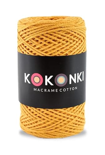 Makramee-Schnur aus Baumwolle Macrame Cotton By KOKONKI/Ralle 200m / (Kurkuma) von KOKONKI