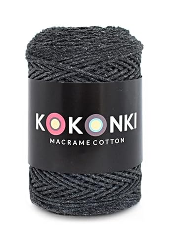 Makramee-Schnur aus Baumwolle Macrame Cotton By KOKONKI/Ralle 200m / (dunkelgrau) von KOKONKI