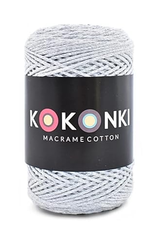 Makramee-Schnur aus Baumwolle Macrame Cotton By KOKONKI/Ralle 200m / (hellgrau) von KOKONKI