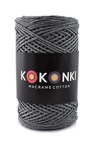 Makramee-Schnur aus Baumwolle Macrame Cotton By KOKONKI/Ralle 200m / (mittelgrau) von KOKONKI