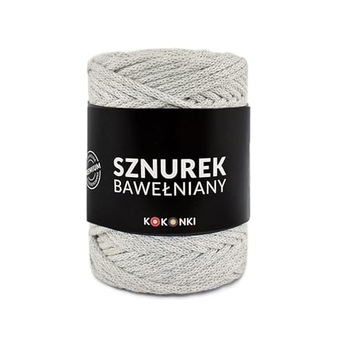Makramee-Schnur aus Baumwolle PREMIUM By KOKONKI 5mm / Ralle 100 m (hellgrau) von KOKONKI