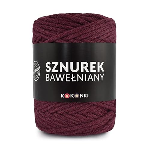 Makramee-Schnur aus Baumwolle PREMIUM By KOKONKI 5mm / Ralle 100 m (wein) von KOKONKI