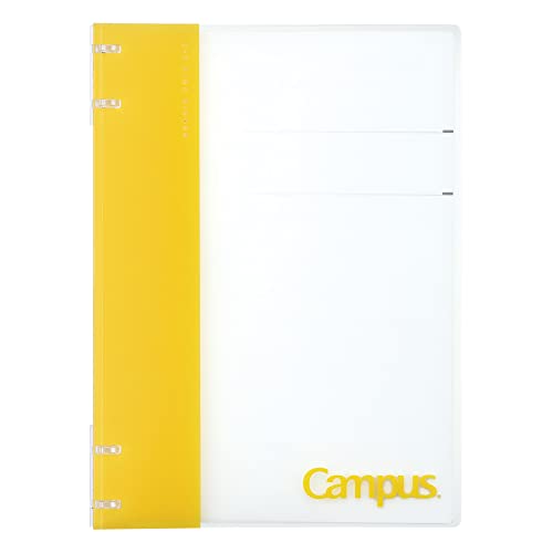 Kokuyo Campus Nachfüllbares Notizbuch, B5, 2 x 2, schmales Ringbuch, Notizbuch mit anpassbarer Titelseite, 40 Blatt Kapazität, geeignet für 26 Löcher Loseblattpapier, Gelb (RU-NP704Y) von KOKUYO